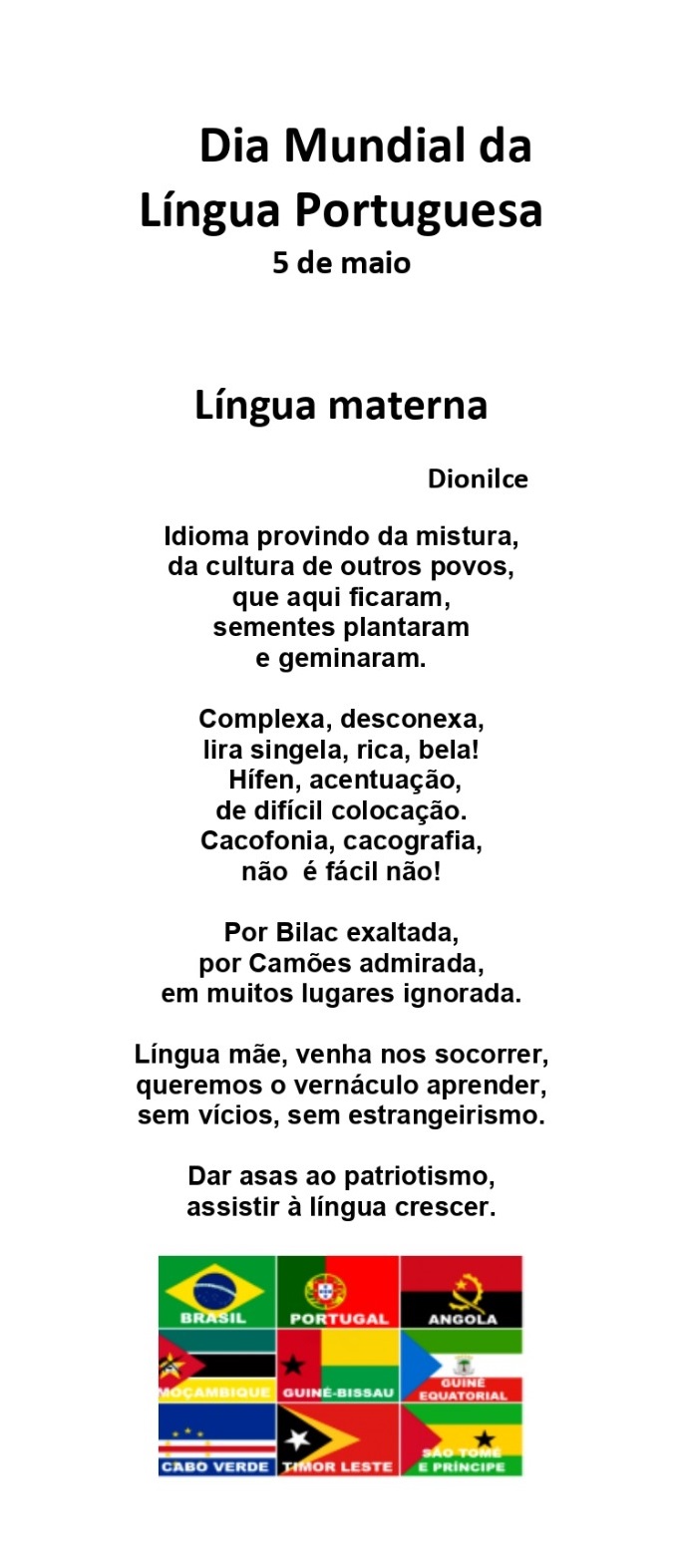5 de maio - Dia Mundial da Língua Portuguesa
